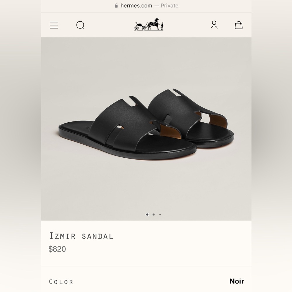 Hermes Mens Izmir noir size 40.5